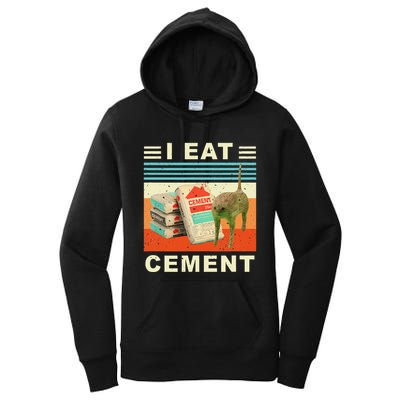 I Eat Cement Cursed Cat Funny Oddly Specific Dank Meme Women's Pullover Hoodie