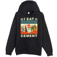 I Eat Cement Cursed Cat Funny Oddly Specific Dank Meme Premium Pullover Hoodie