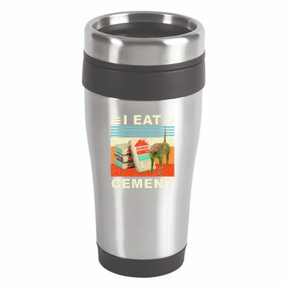 I Eat Cement Cursed Cat Funny Oddly Specific Dank Meme 16oz Travel Tumbler