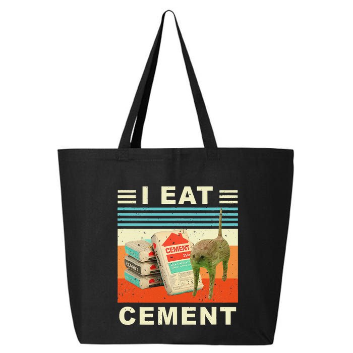 I Eat Cement Cursed Cat Funny Oddly Specific Dank Meme 25L Jumbo Tote