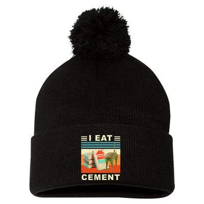I Eat Cement Cursed Cat Funny Oddly Specific Dank Meme Pom Pom 12in Knit Beanie