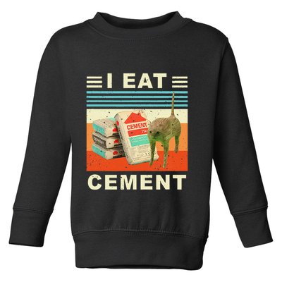 I Eat Cement Cursed Cat Funny Oddly Specific Dank Meme Toddler Sweatshirt
