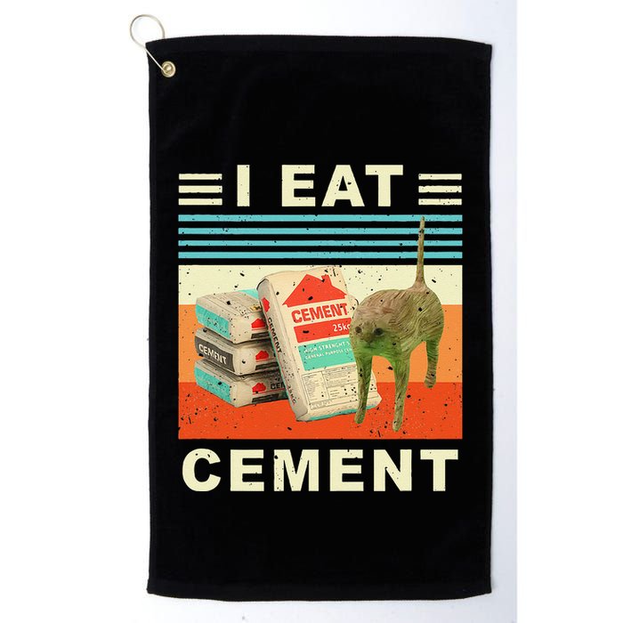 I Eat Cement Cursed Cat Funny Oddly Specific Dank Meme Golf Towel