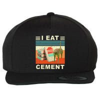 I Eat Cement Cursed Cat Funny Oddly Specific Dank Meme Wool Snapback Cap