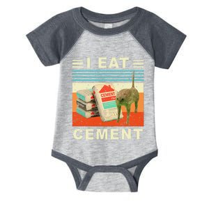 I Eat Cement Cursed Cat Funny Oddly Specific Dank Meme Infant Baby Jersey Bodysuit