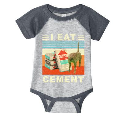 I Eat Cement Cursed Cat Funny Oddly Specific Dank Meme Infant Baby Jersey Bodysuit