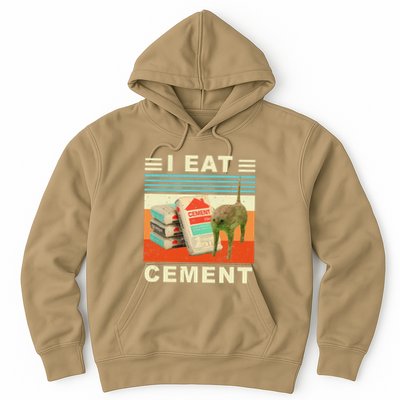 I Eat Cement Cursed Cat Funny Oddly Specific Dank Meme Hoodie