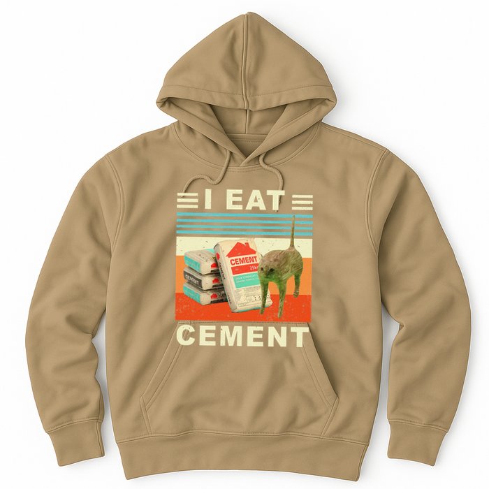 I Eat Cement Cursed Cat Funny Oddly Specific Dank Meme Hoodie