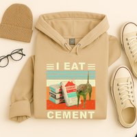 I Eat Cement Cursed Cat Funny Oddly Specific Dank Meme Hoodie