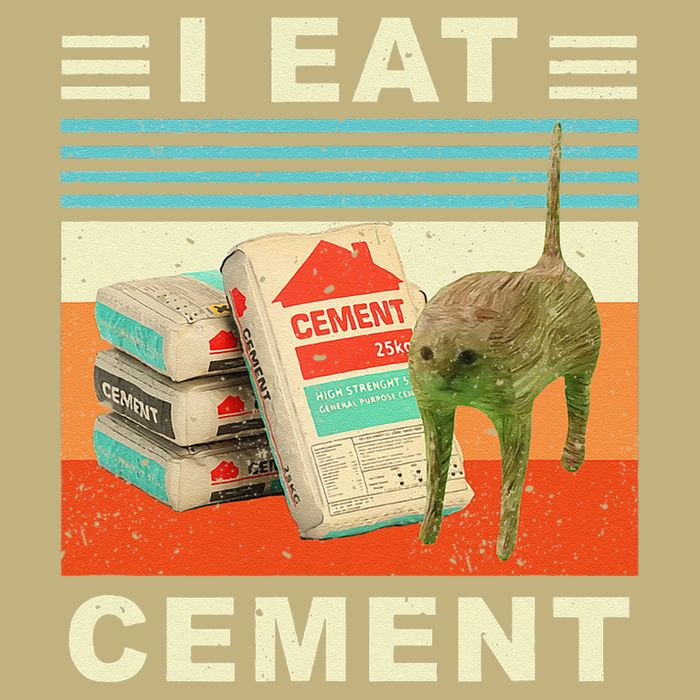 I Eat Cement Cursed Cat Funny Oddly Specific Dank Meme Hoodie