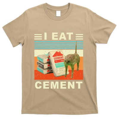 I Eat Cement Cursed Cat Funny Oddly Specific Dank Meme T-Shirt