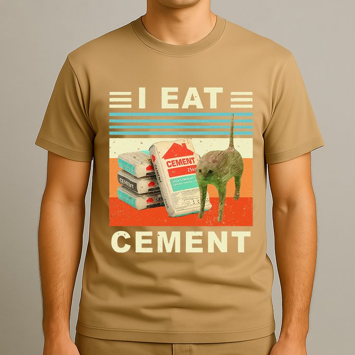 I Eat Cement Cursed Cat Funny Oddly Specific Dank Meme T-Shirt