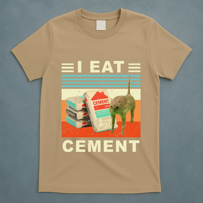 I Eat Cement Cursed Cat Funny Oddly Specific Dank Meme T-Shirt