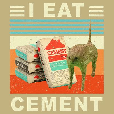 I Eat Cement Cursed Cat Funny Oddly Specific Dank Meme T-Shirt