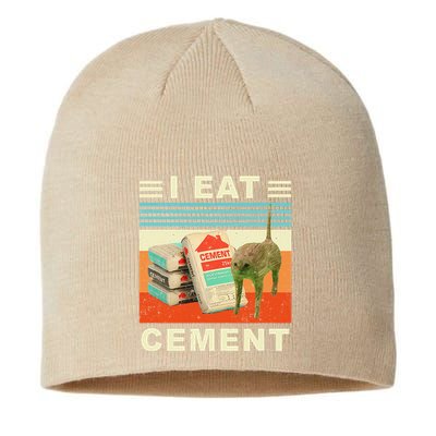 I Eat Cement Cursed Cat Funny Oddly Specific Dank Meme Sustainable Beanie