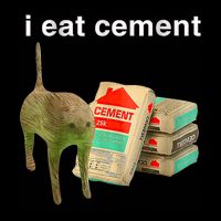 I Eat Cement Cursed Cat Funny Oddly Specific Dank Meme Full-Length Apron With Pockets