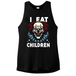 I Eat Children Scary Halloween Adult Humor Evil Clown Ladies PosiCharge Tri-Blend Wicking Tank