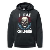 I Eat Children Scary Halloween Adult Humor Evil Clown Performance Fleece Hoodie