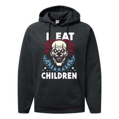 I Eat Children Scary Halloween Adult Humor Evil Clown Performance Fleece Hoodie