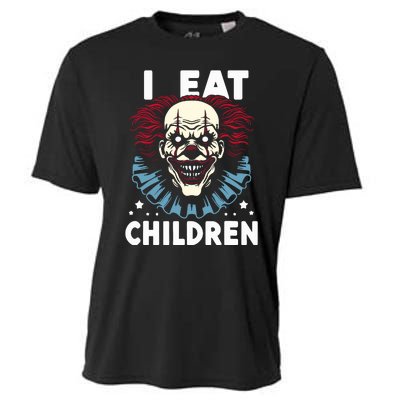 I Eat Children Scary Halloween Adult Humor Evil Clown Cooling Performance Crew T-Shirt