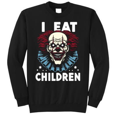 I Eat Children Scary Halloween Adult Humor Evil Clown Sweatshirt