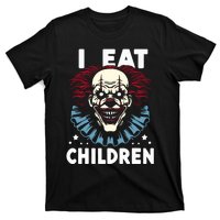 I Eat Children Scary Halloween Adult Humor Evil Clown T-Shirt