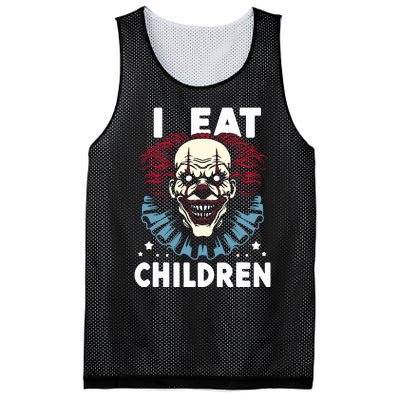 I Eat Children Scary Halloween Adult Humor Evil Clown Mesh Reversible Basketball Jersey Tank