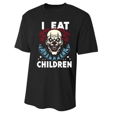 I Eat Children Scary Halloween Adult Humor Evil Clown Performance Sprint T-Shirt