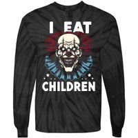 I Eat Children Scary Halloween Adult Humor Evil Clown Tie-Dye Long Sleeve Shirt