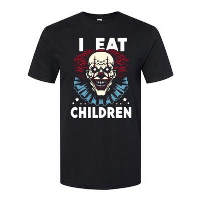 I Eat Children Scary Halloween Adult Humor Evil Clown Softstyle CVC T-Shirt