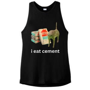 I Eat Cement Funny Meme Cat Ladies PosiCharge Tri-Blend Wicking Tank