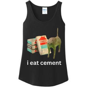 I Eat Cement Funny Meme Cat Ladies Essential Tank