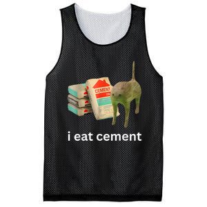 I Eat Cement Funny Meme Cat Mesh Reversible Basketball Jersey Tank