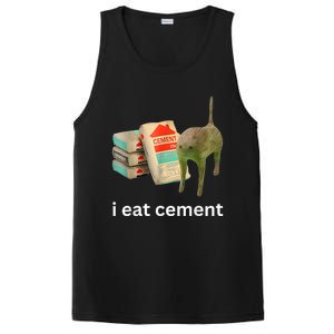 I Eat Cement Funny Meme Cat PosiCharge Competitor Tank