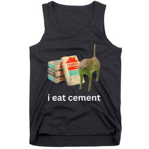 I Eat Cement Funny Meme Cat Tank Top