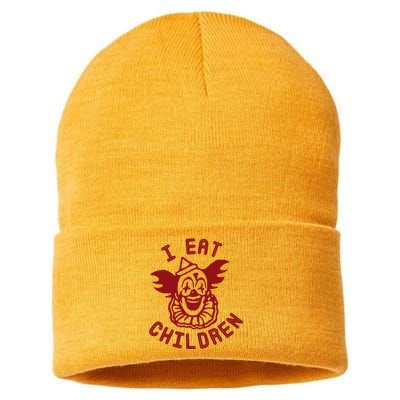 I Eat Children Funny Evil Creepy Clown Halloween Sustainable Knit Beanie