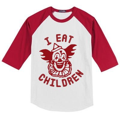 I Eat Children Funny Evil Creepy Clown Halloween Kids Colorblock Raglan Jersey