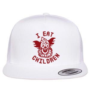 I Eat Children Funny Evil Creepy Clown Halloween Flat Bill Trucker Hat