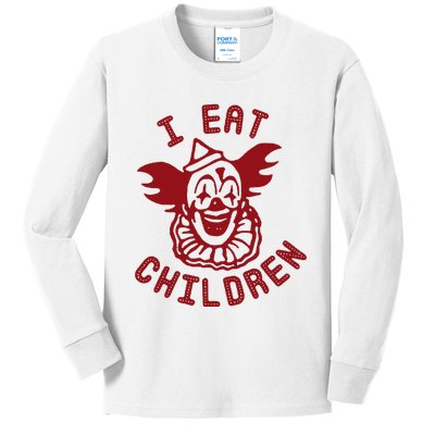 I Eat Children Funny Evil Creepy Clown Halloween Kids Long Sleeve Shirt