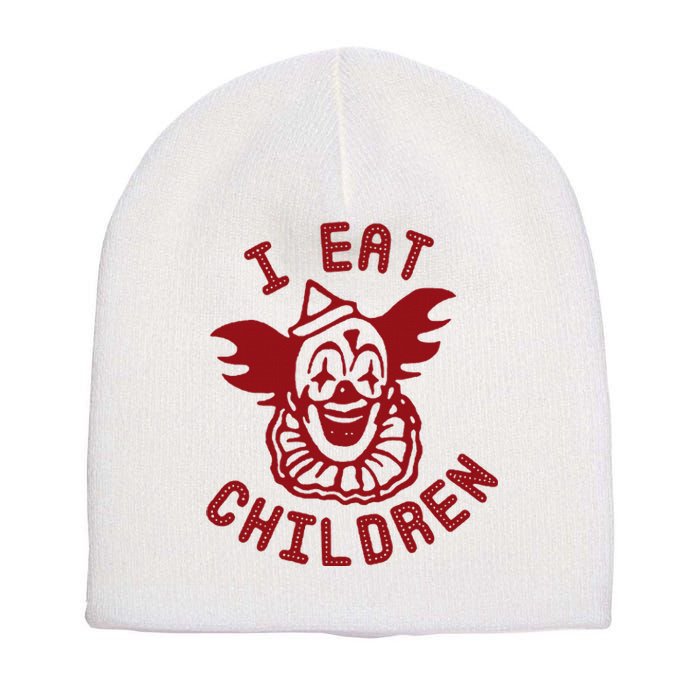 I Eat Children Funny Evil Creepy Clown Halloween Short Acrylic Beanie