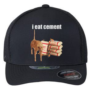 I Eat Cement Cursed Cat Flexfit Unipanel Trucker Cap