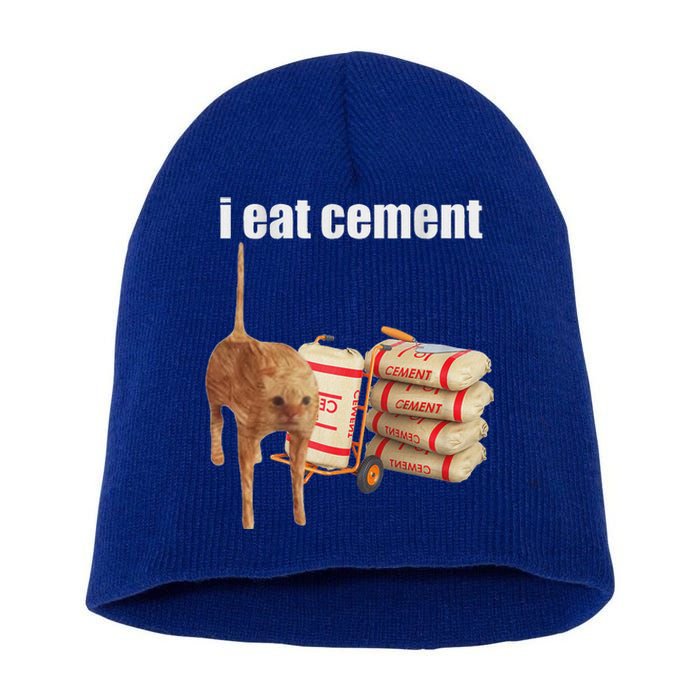 I Eat Cement Cursed Cat Short Acrylic Beanie