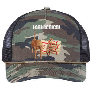 I Eat Cement Cursed Cat Retro Rope Trucker Hat Cap