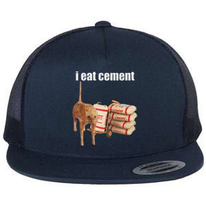 I Eat Cement Cursed Cat Flat Bill Trucker Hat