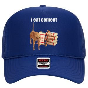 I Eat Cement Cursed Cat High Crown Mesh Back Trucker Hat