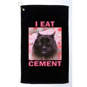 I Eat Cement Cursed Cat Funny Oddly Specific Weird Platinum Collection Golf Towel