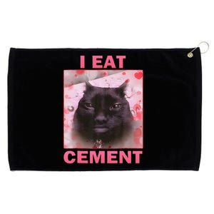 I Eat Cement Cursed Cat Funny Oddly Specific Weird Grommeted Golf Towel