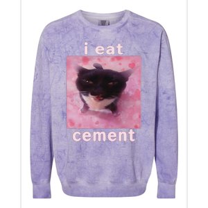 I Eat Cement Cat Colorblast Crewneck Sweatshirt