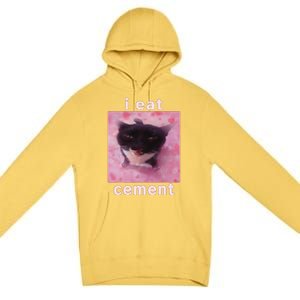 I Eat Cement Cat Premium Pullover Hoodie