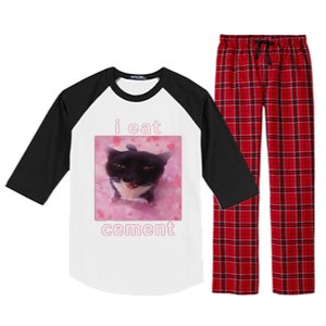 I Eat Cement Cat Raglan Sleeve Pajama Set